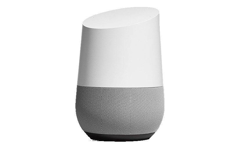 Première arrivée sur le marché français, l'enceinte
Google Home embarque un assistant vocal.
© Google