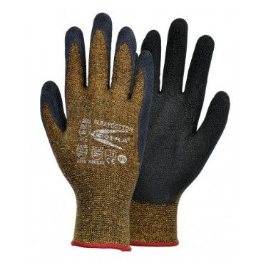 Ce gant en latex comporte une doublure en coton pour assurer un bon confort thermique. © Cofra